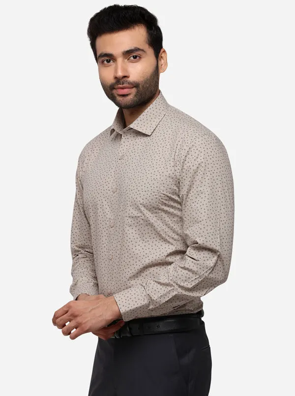 Grey Printed Regular Fit Formal Shirt | Greenfibre