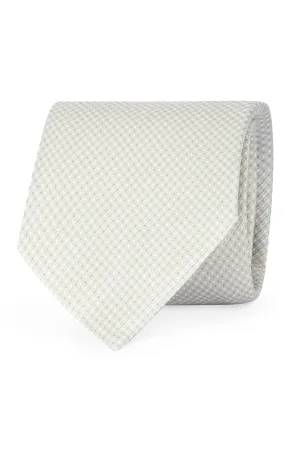 Grey printed tie with micro grey design