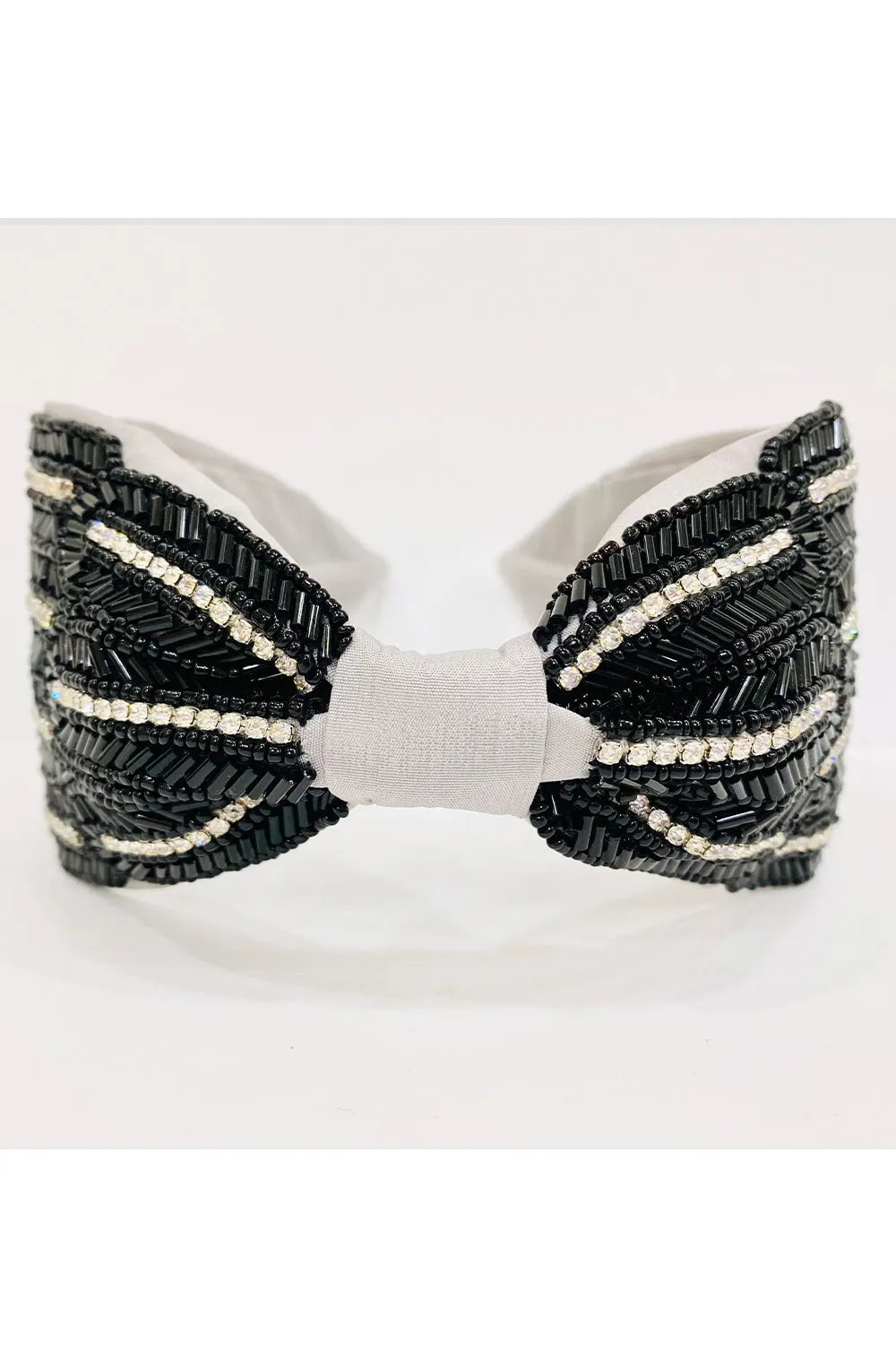 Grey pure crepe charcoal design hairband