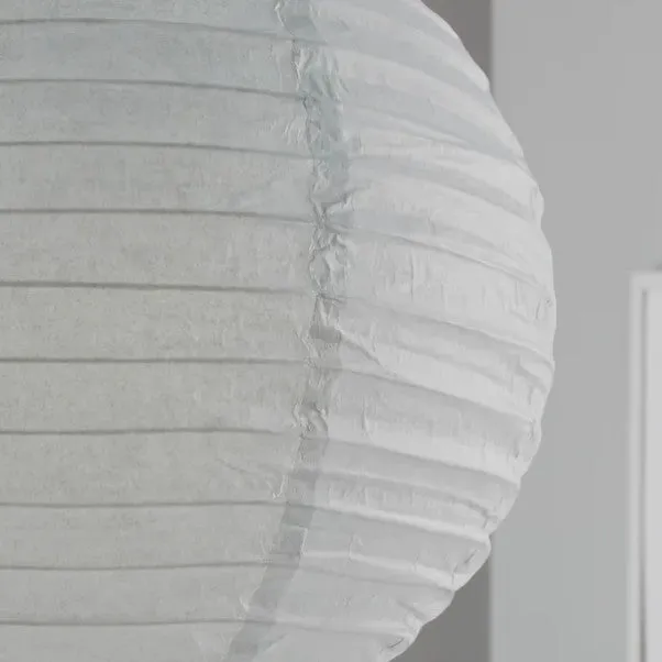 Grey Ribbed Paper Lantern Light Shade