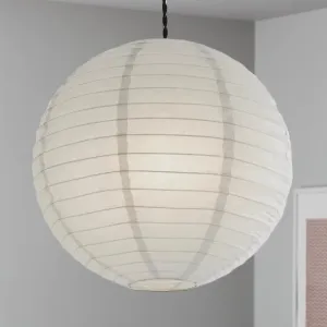 Grey Ribbed Paper Lantern Light Shade