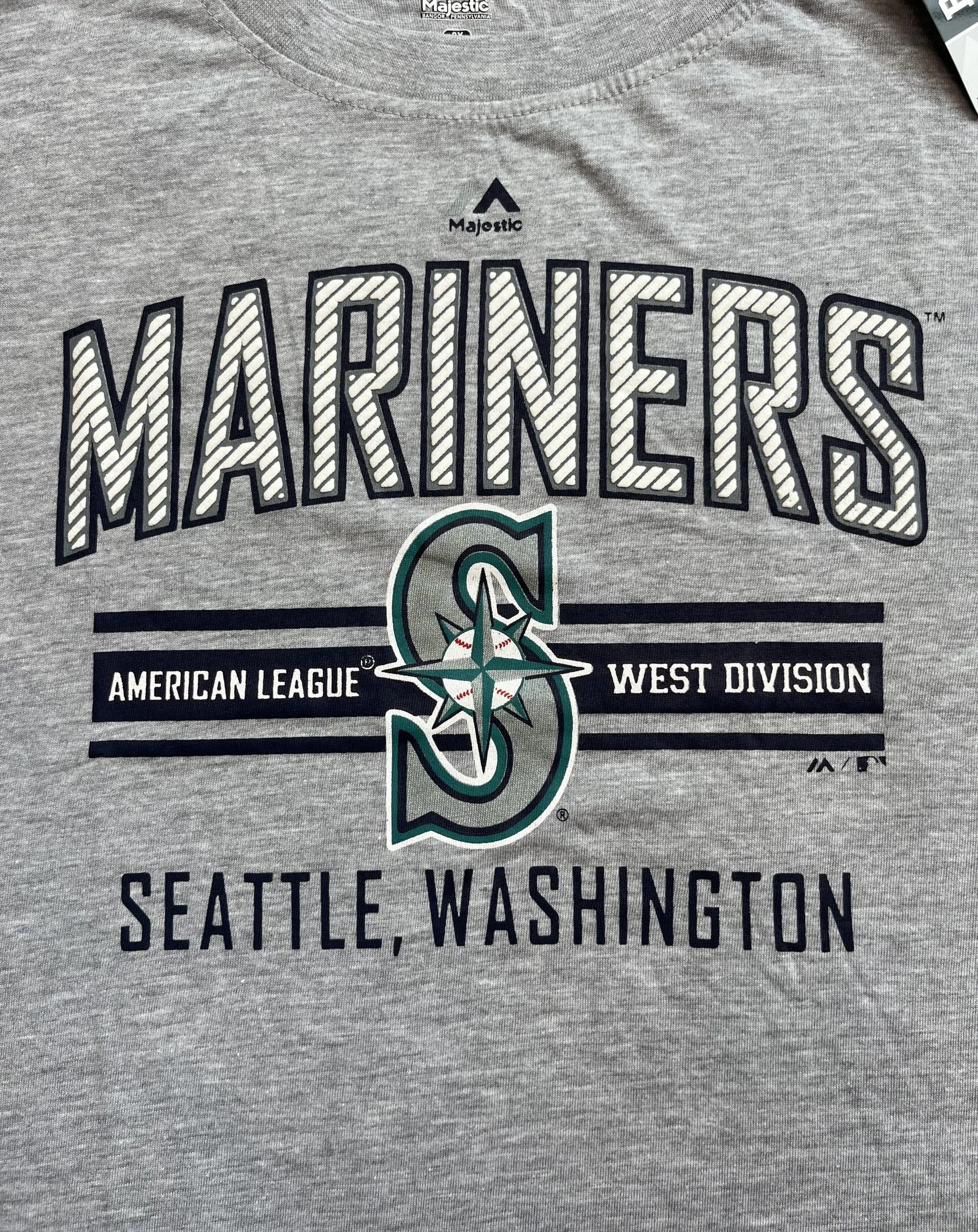 GREY SEATTLE MARINERS SHORT SLEEVE T-SHIRT