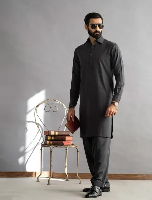 GREY SHIRT COLLAR KAMEEZ SHALWAR