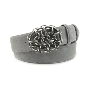 Grey Suede Chain Maille Belt