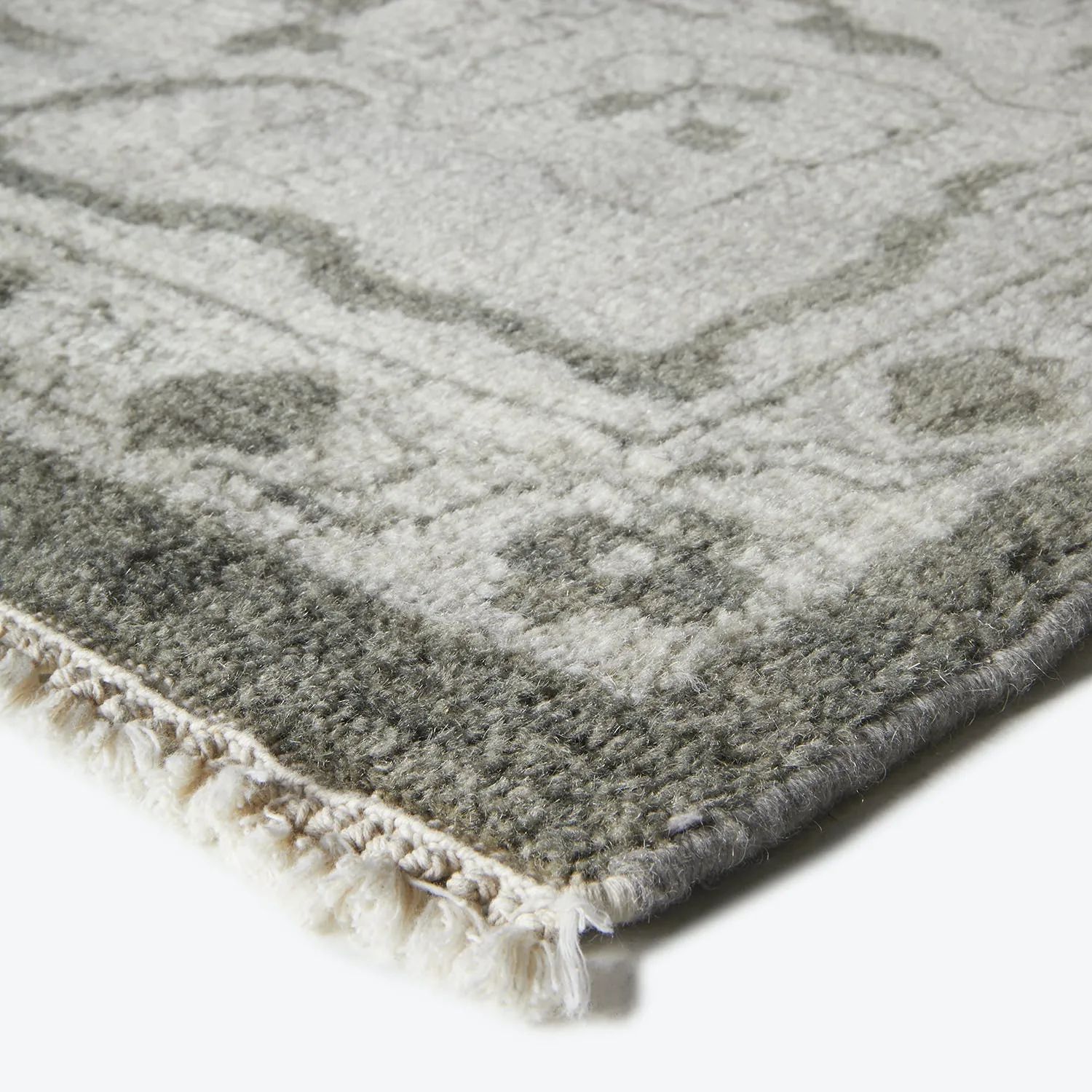 Grey Traditional Wool Rug - 9'6" x 13'