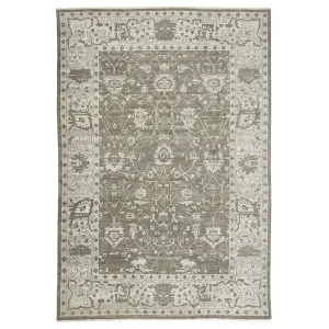 Grey Traditional Wool Rug - 9'6" x 13'