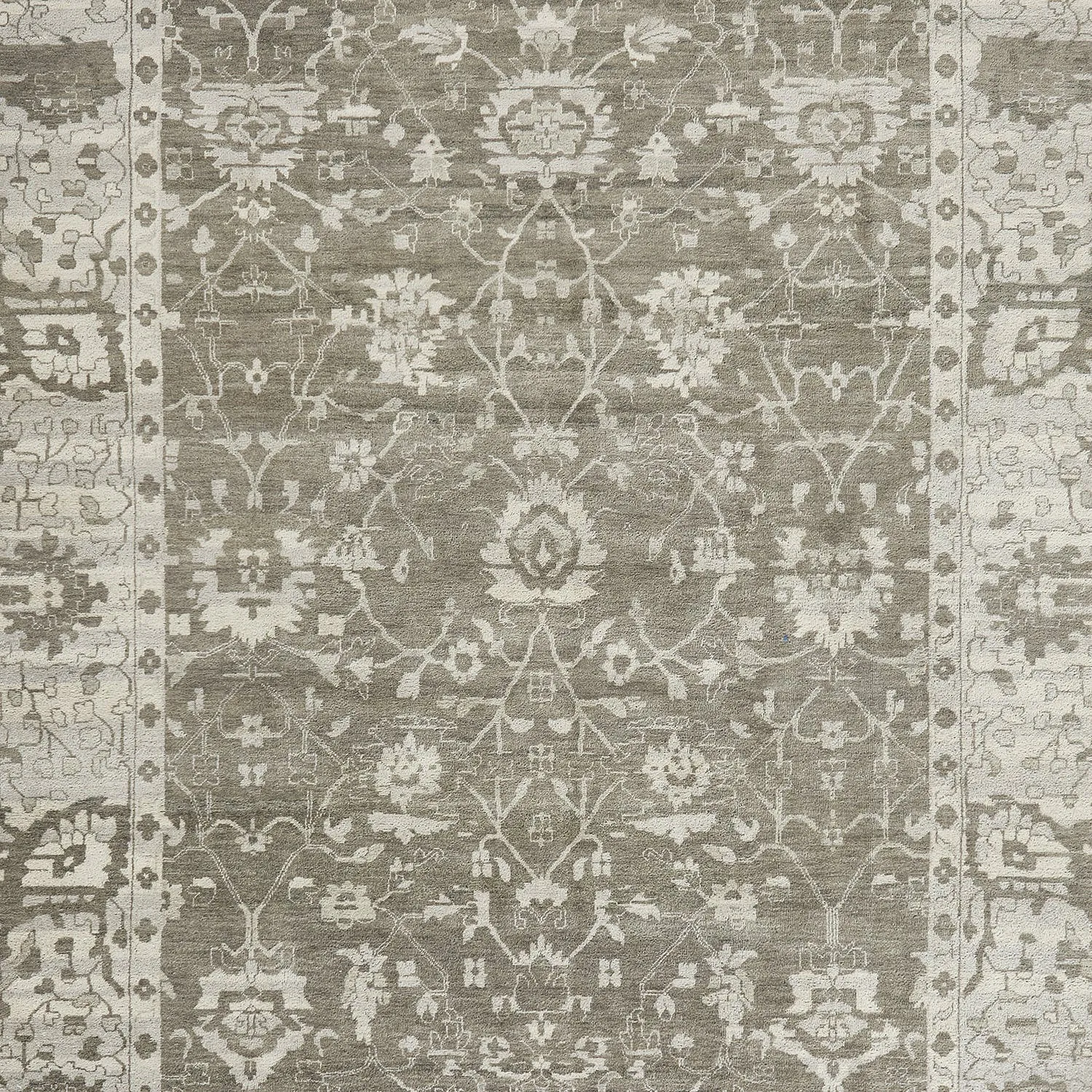 Grey Traditional Wool Rug - 9'6" x 13'