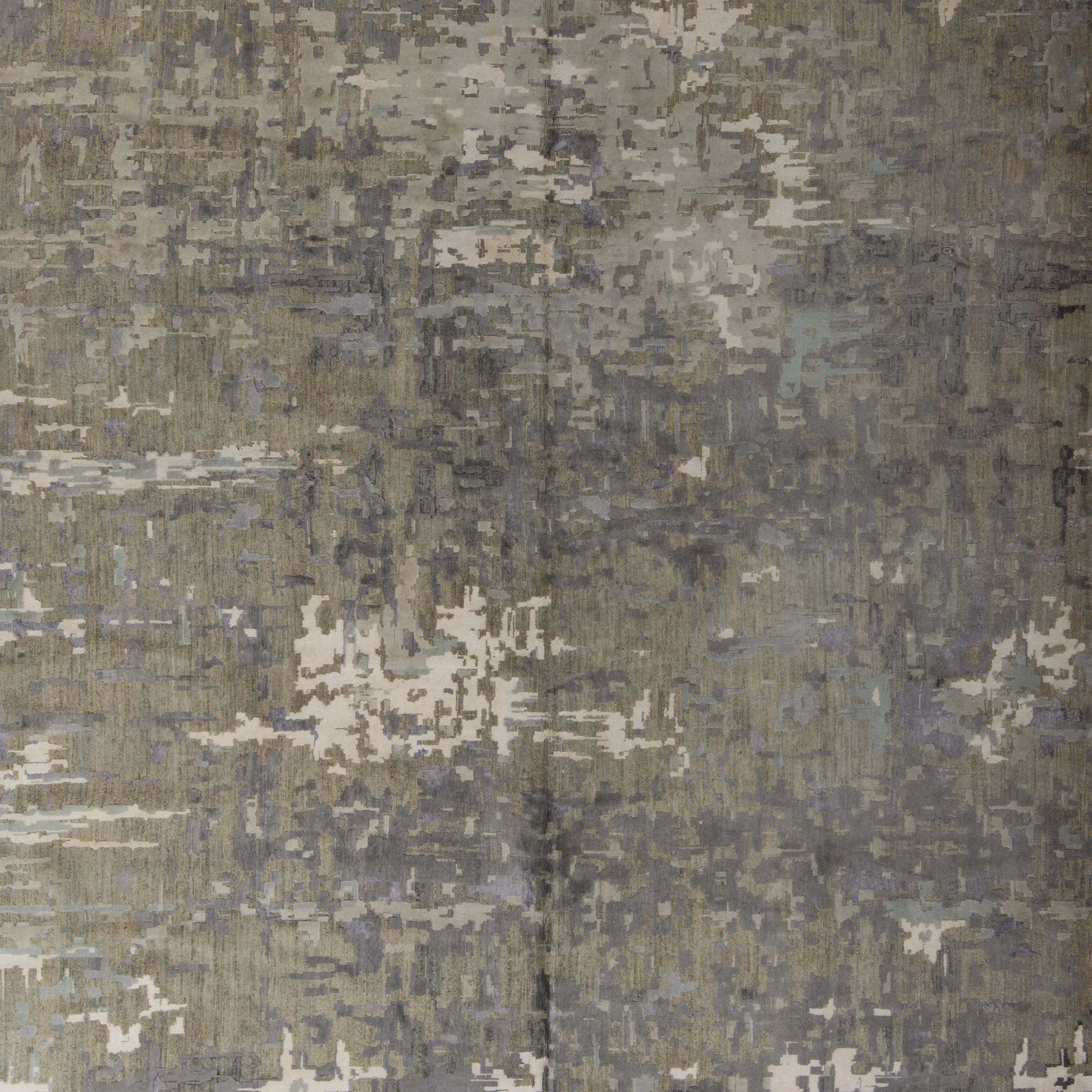 Grey Transitional Silk Rug - 8' x 15'8"