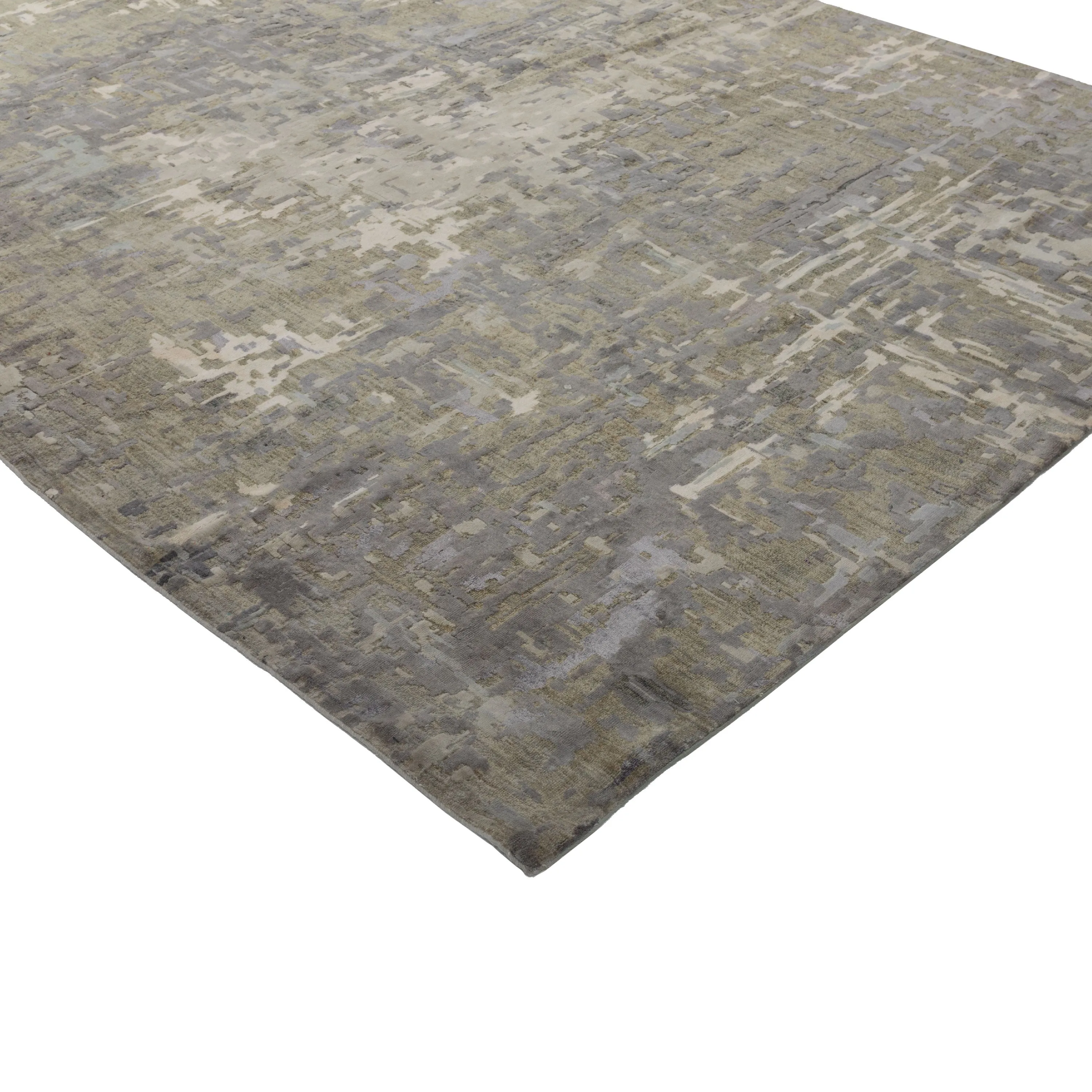 Grey Transitional Silk Rug - 8' x 15'8"