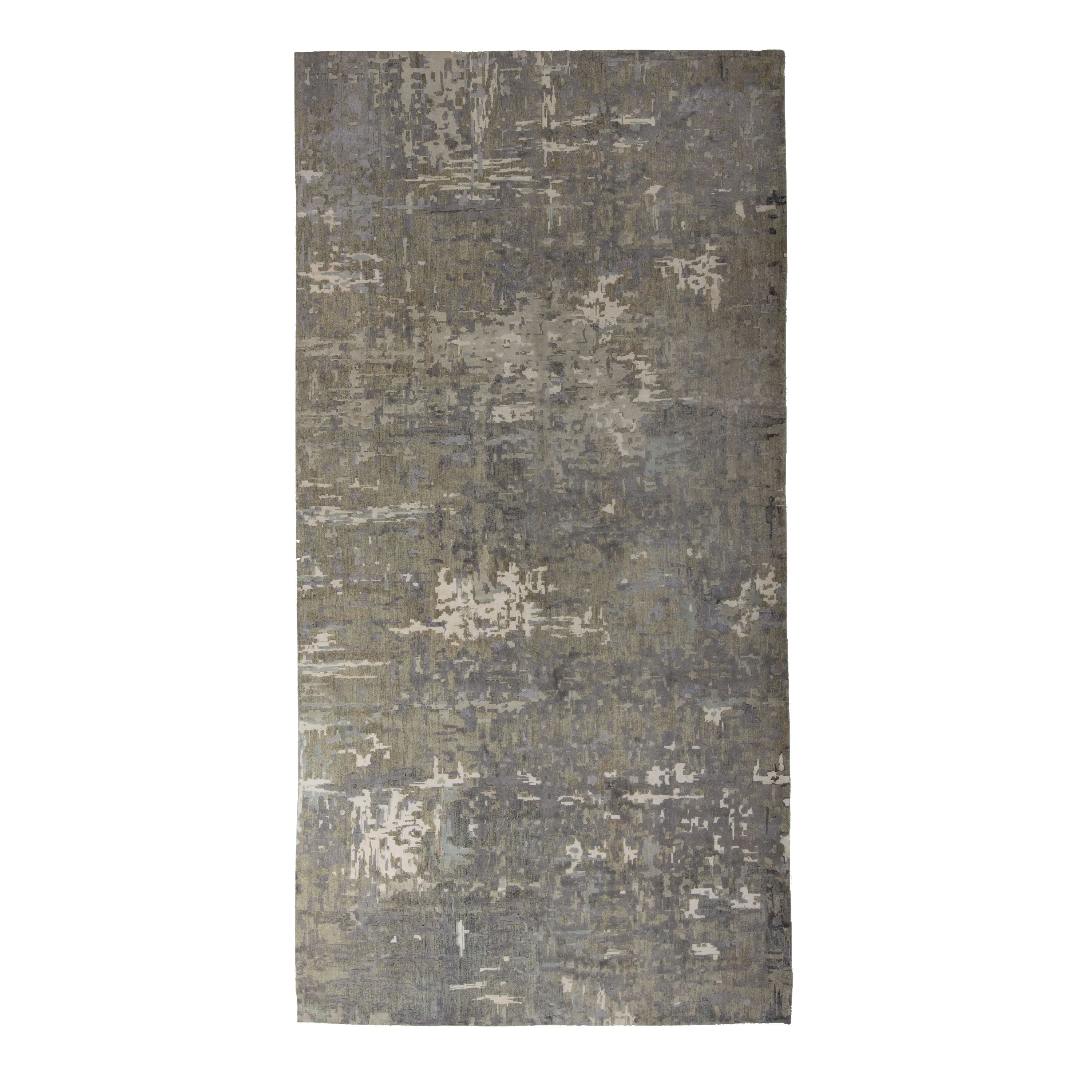 Grey Transitional Silk Rug - 8' x 15'8"