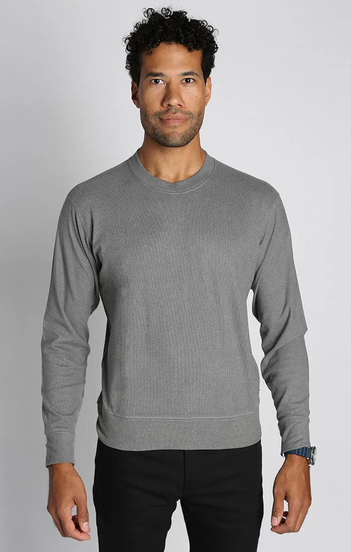 Grey Ultra Soft Ribbed Crewneck