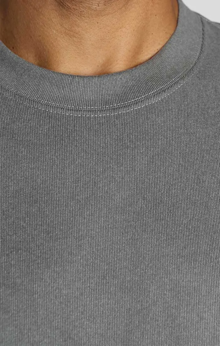 Grey Ultra Soft Ribbed Crewneck