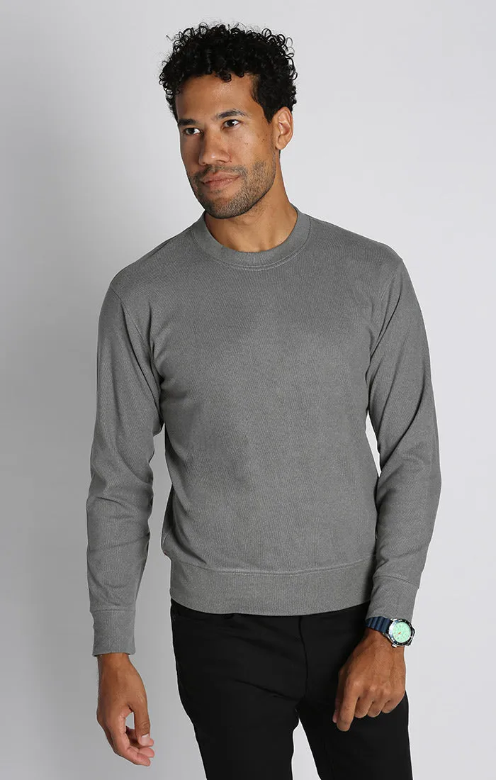 Grey Ultra Soft Ribbed Crewneck