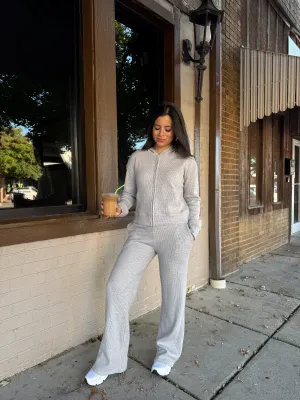 Grey Waffle Knit Set