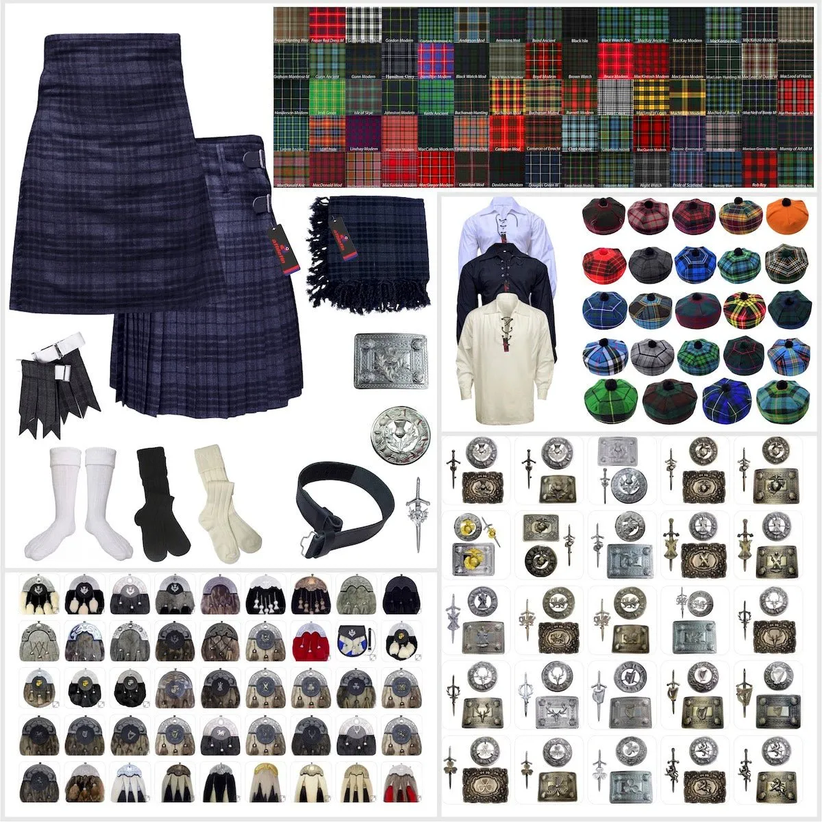 Grey Watch Tartan Kilt Outfit - Scottish Tradition and Style