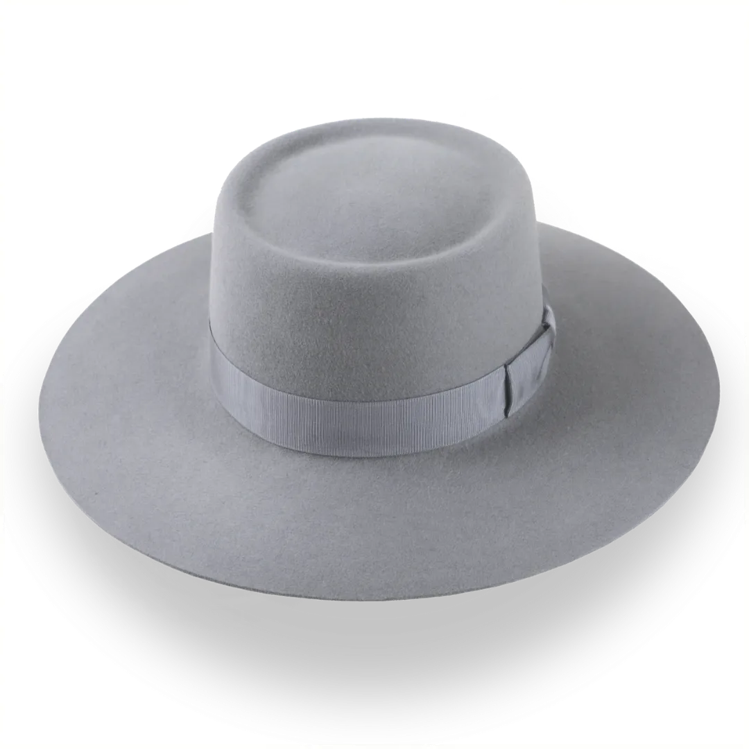 Grey Wide Brim Luxury Cowboy Hat in Durable Fur Felt | The Mesa