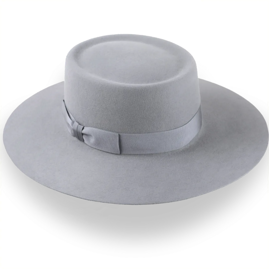 Grey Wide Brim Luxury Cowboy Hat in Durable Fur Felt | The Mesa