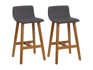 Grey Wooden Bar Stools, Set of 2