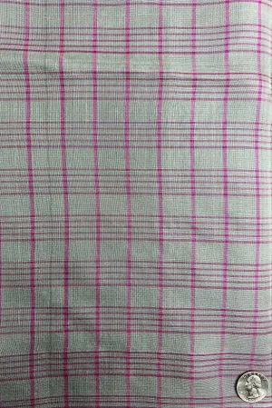 Grey/Magenta Organza Plaids