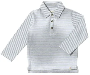 Grey/White Striped Midway Polo