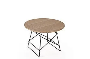 GRID OAK Round Small Coffee Table Ø 35