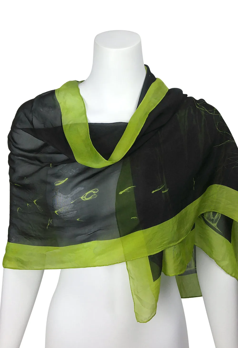 Égérie MUSE Forest Border Silk Scarf Light on Black, more colours