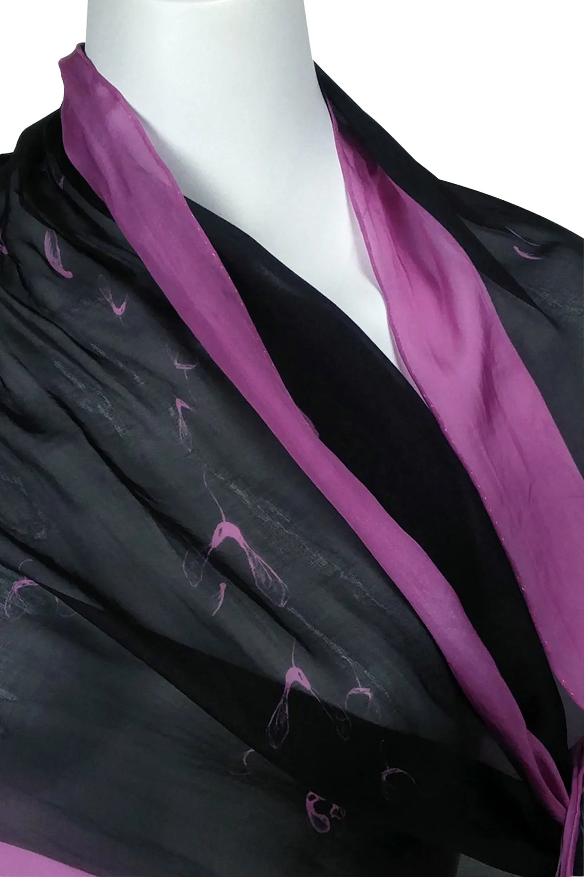 Égérie MUSE Forest Border Silk Scarf Light on Black, more colours