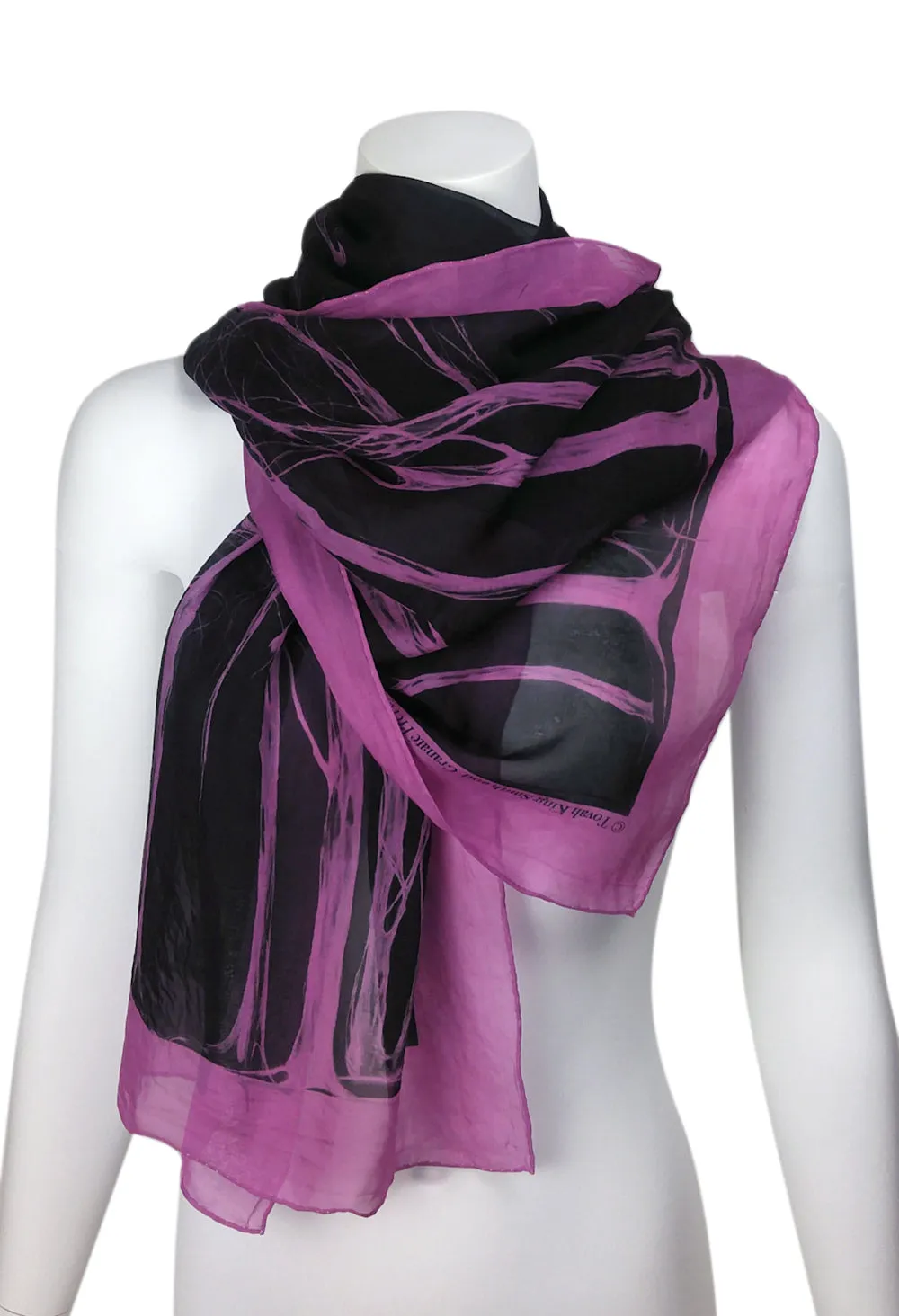 Égérie MUSE Forest Border Silk Scarf Light on Black, more colours