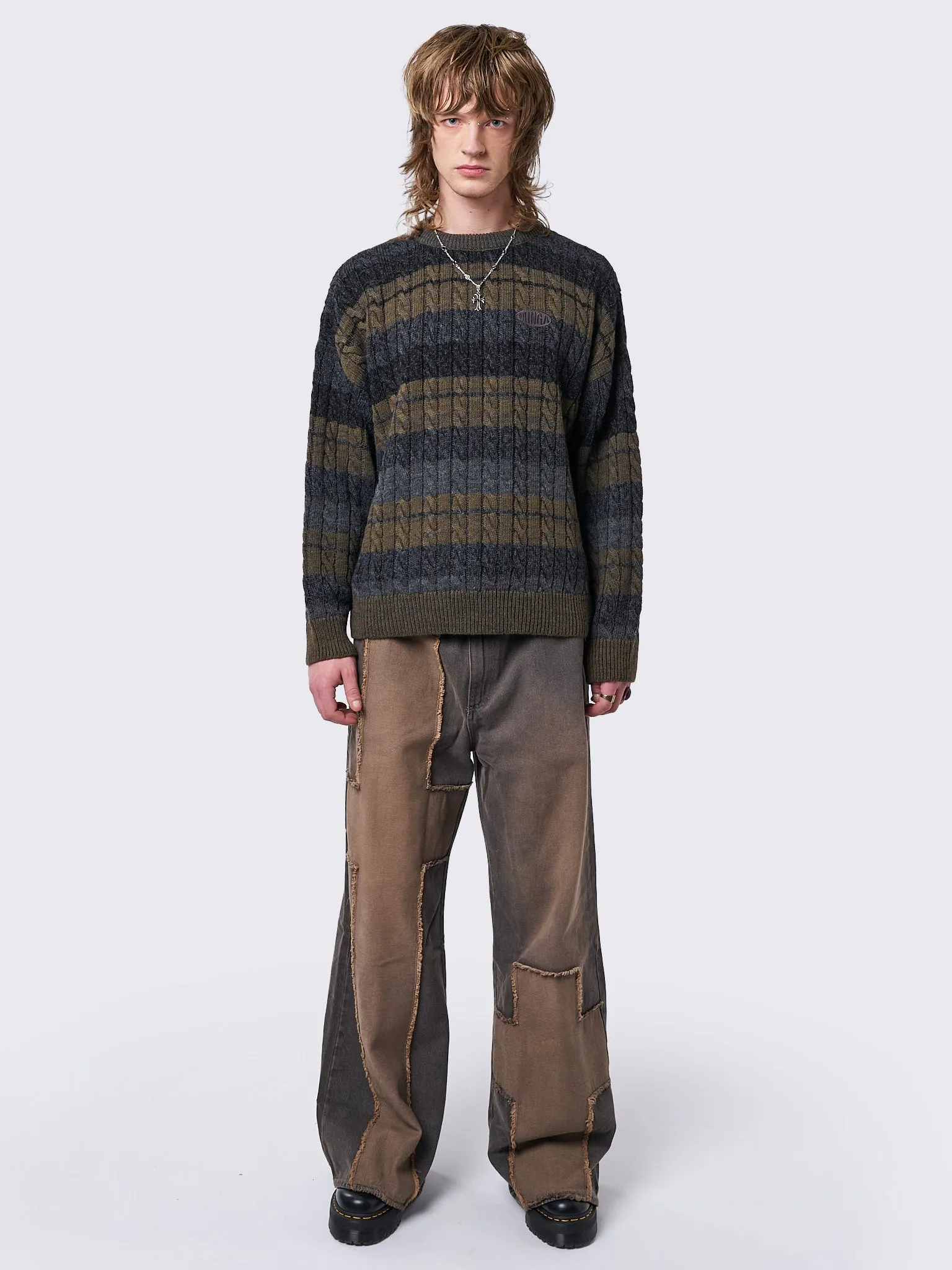 Grizel Striped Cable Knit Jumper