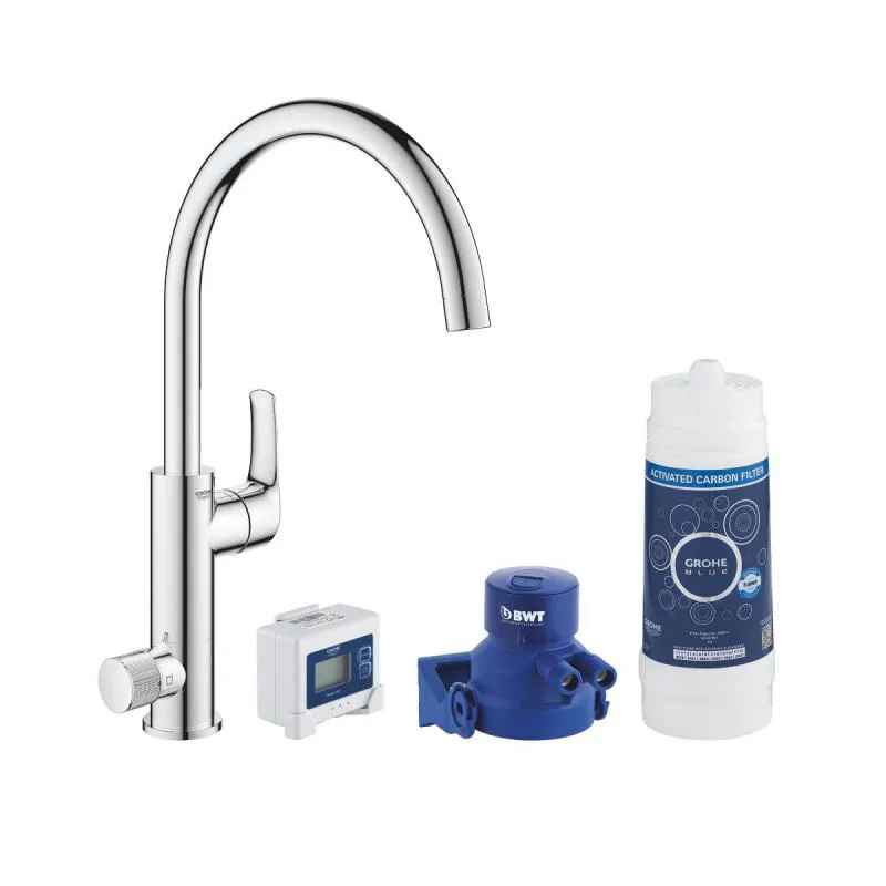 Grohe Eurosmart Starter Kit - Single-Lever Kitchen Mixer Tap with Filter Function