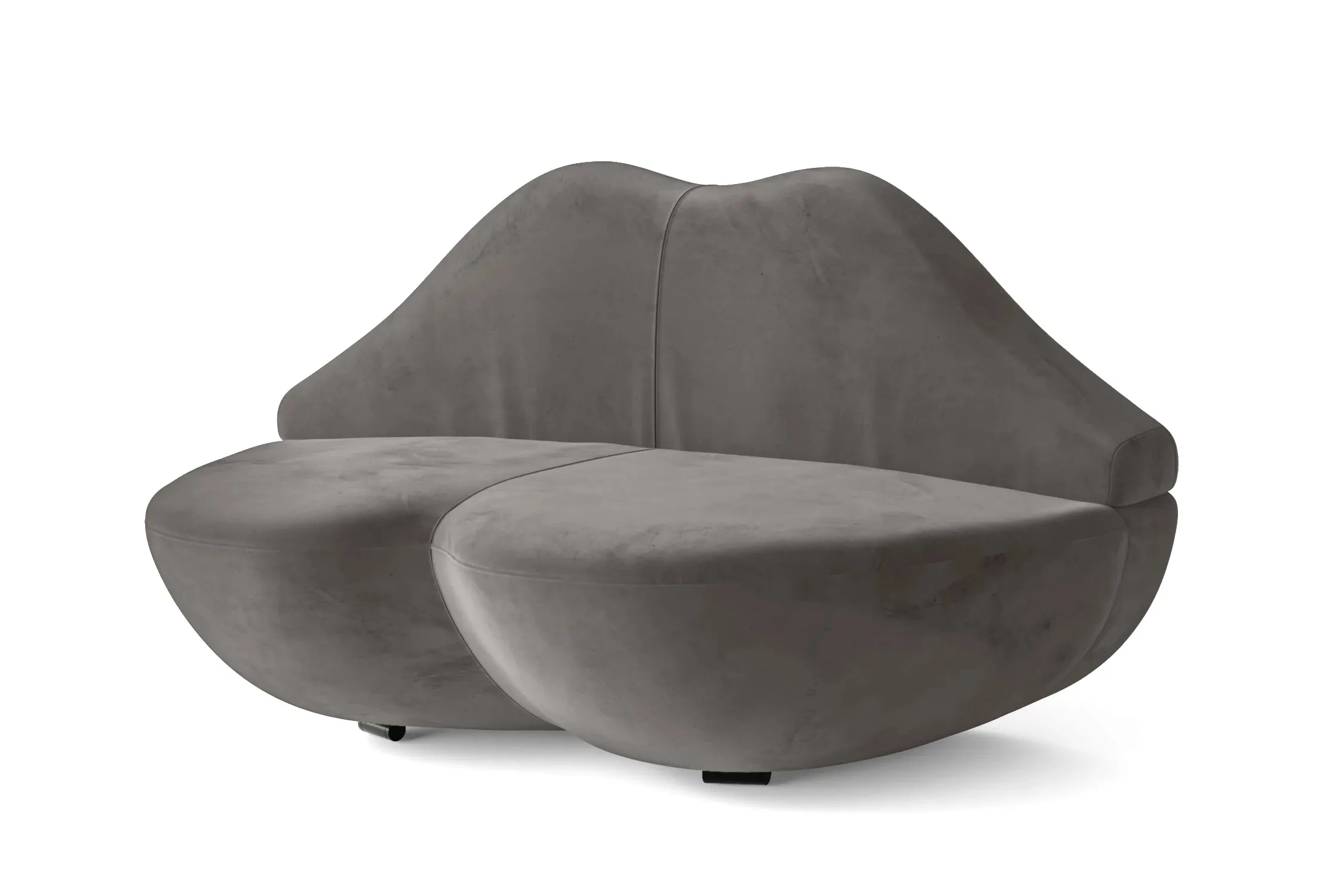 Grosseto 2 Seater Sofa Grey Velvet