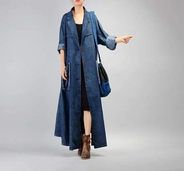 Grunge Denim Trench Coat | Nirvana