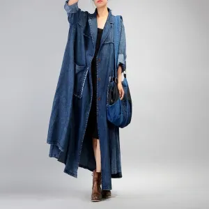 Grunge Denim Trench Coat | Nirvana