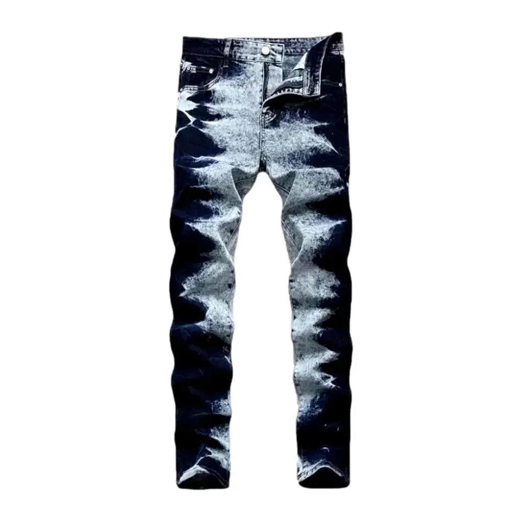 Grunge fit tie dye men's jeans