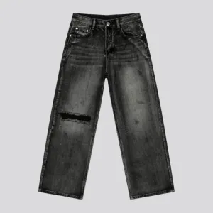 Grunge style baggy fit men's jeans