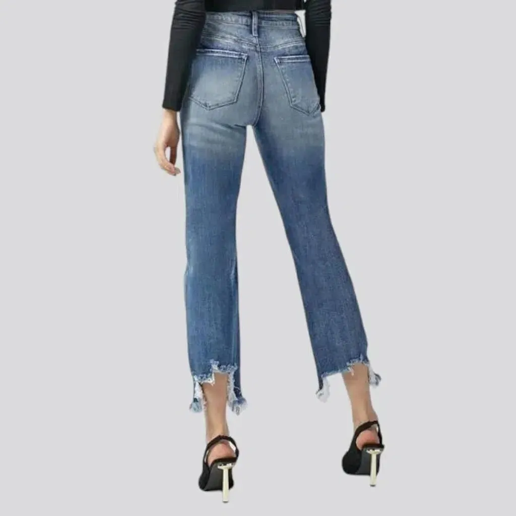 Grunge women's cropped jeans