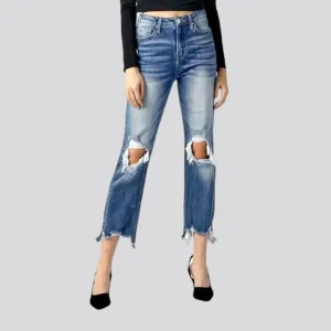 Grunge women's cropped jeans