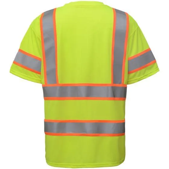 GSS Two tone short sleeve t shirt with chest pocket 5009 LIME