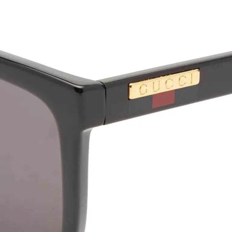 Gucci Lines Injection Sunglasses, Black/Grey