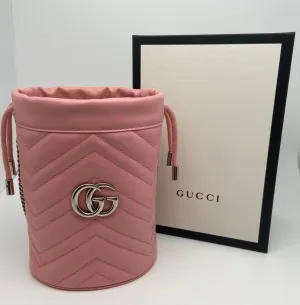 Gucci Marmont Matelass Pink Bucket Bag