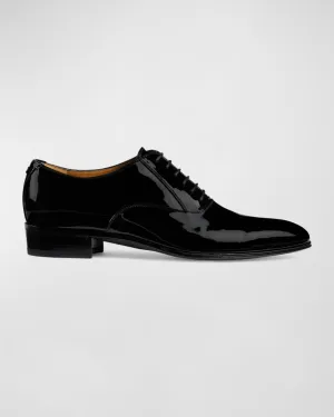 Gucci Men's Worsh Patent Leather Oxford Shoes