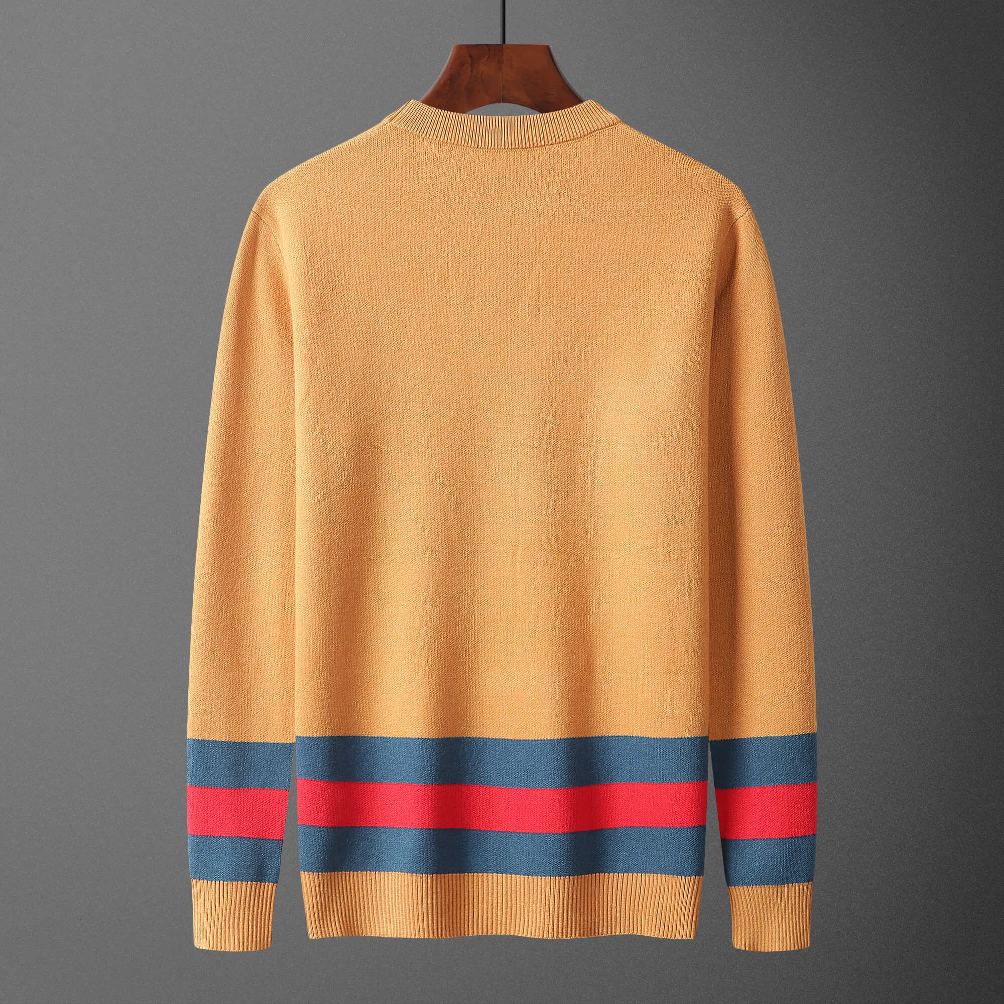 Gucci Web Stripe Yellow Wool Sweater