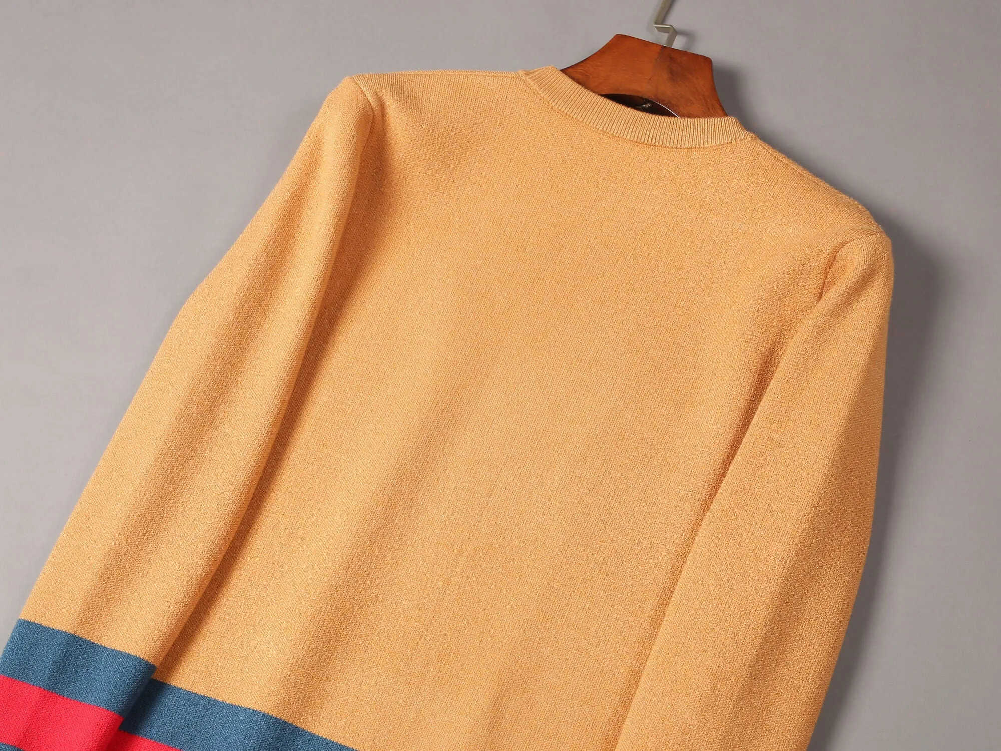 Gucci Web Stripe Yellow Wool Sweater