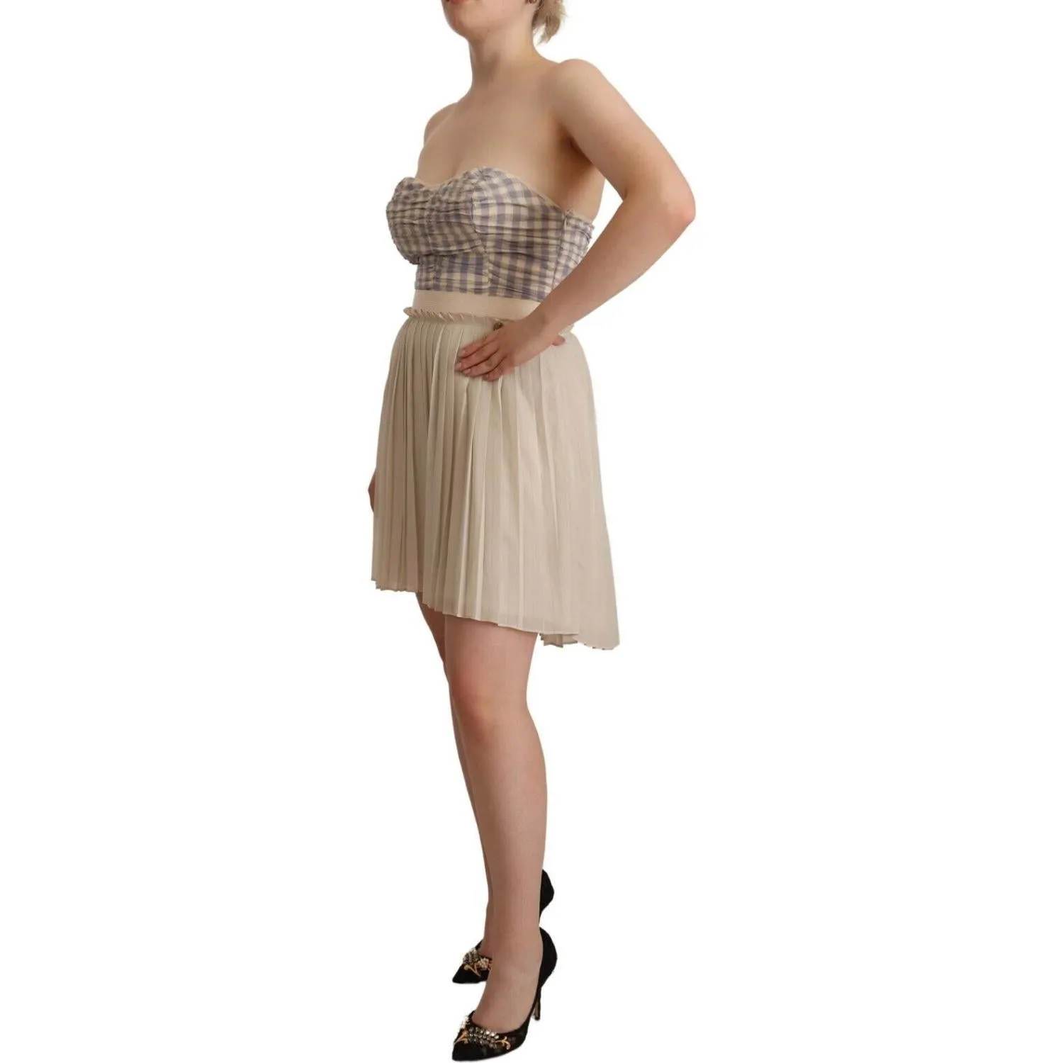 Guess Chic Beige Strapless A-Line Dress