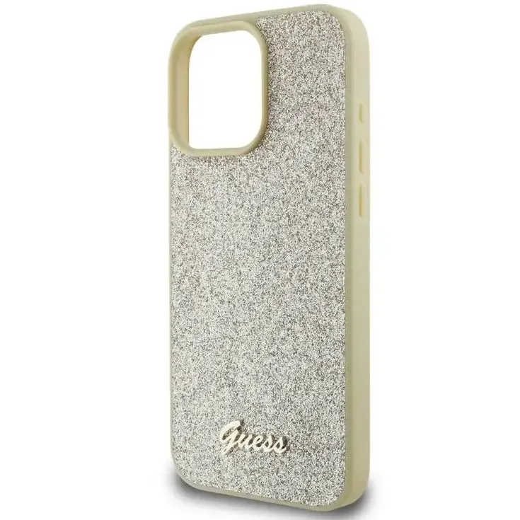 Guess Fixed Glitter Hard Case with Script Metal Logo