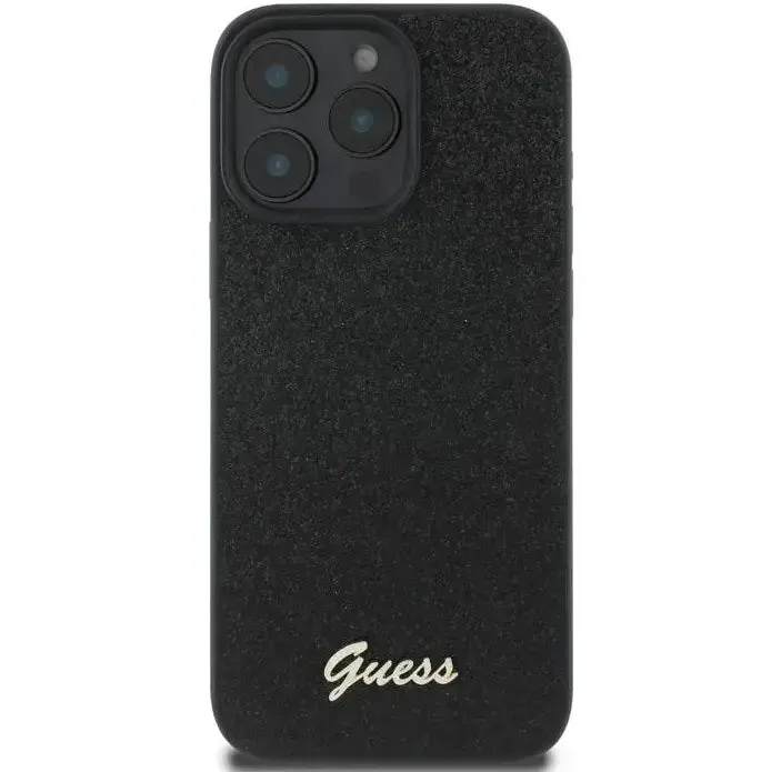 Guess Fixed Glitter Hard Case with Script Metal Logo