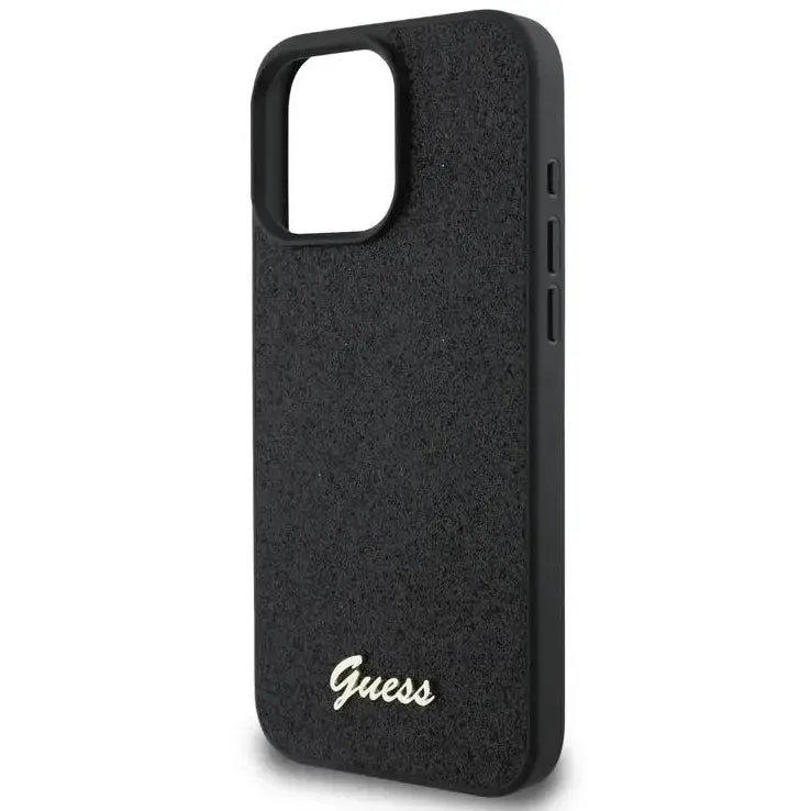 Guess Fixed Glitter Hard Case with Script Metal Logo