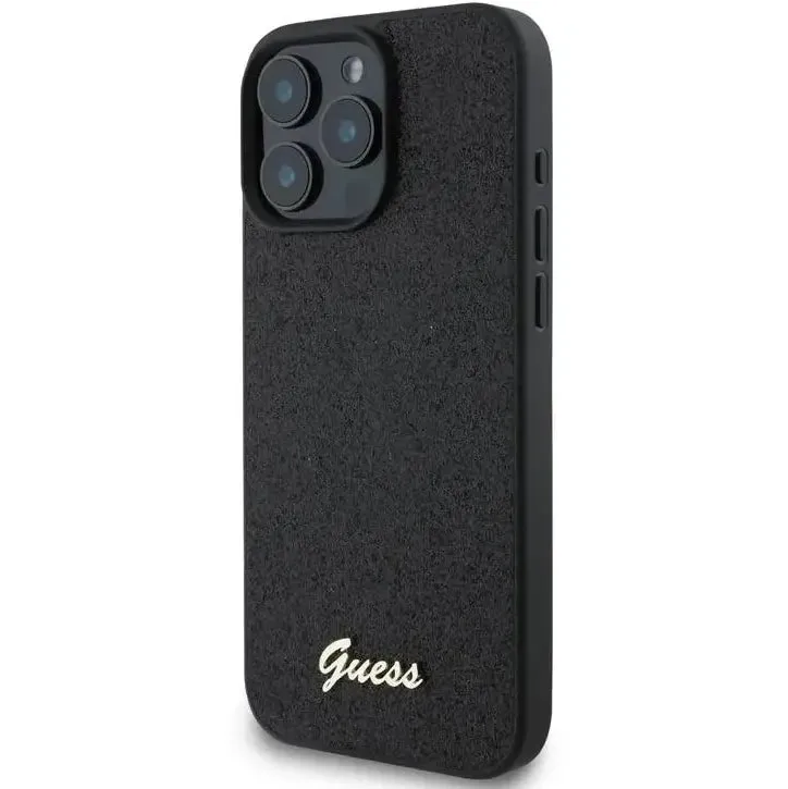 Guess Fixed Glitter Hard Case with Script Metal Logo