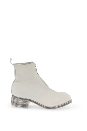 Guidi front zip leather ankle boots