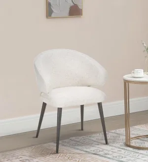 GULDEV DINING AND ARM CHAIR OFF WHITE WITH BLACK  FINISH